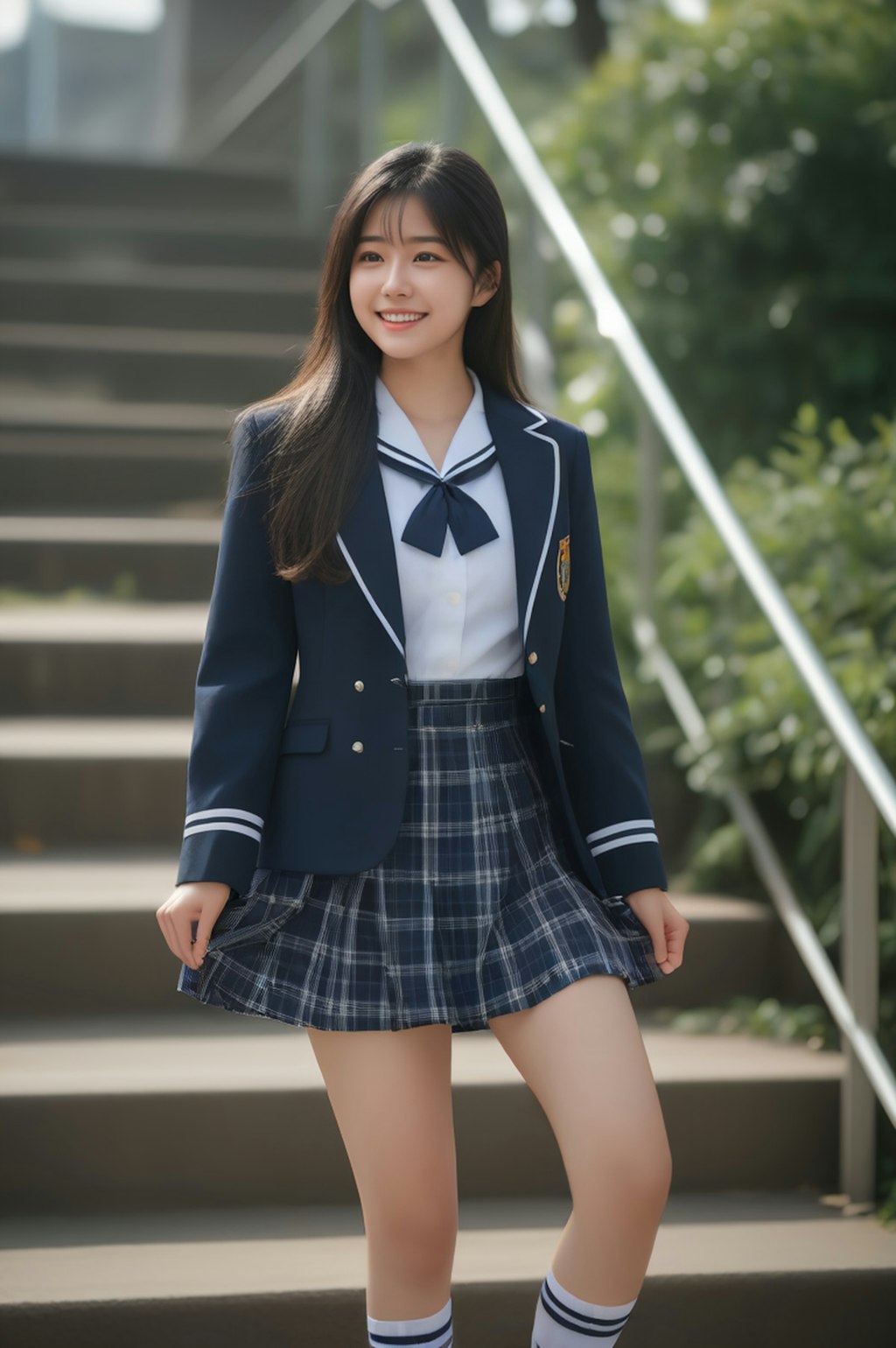 school uniform階段