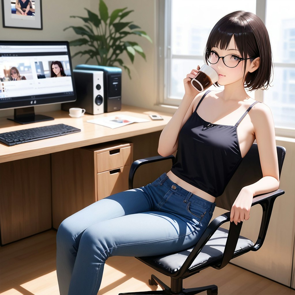 仕事してる・・・・・風には見えないなぁ(笑)