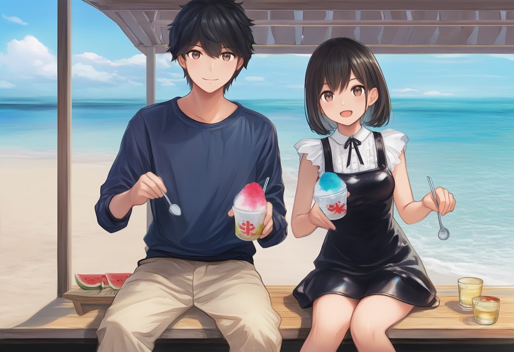 みっちゃん＆なっちゃん　海の家で夏の風物詩