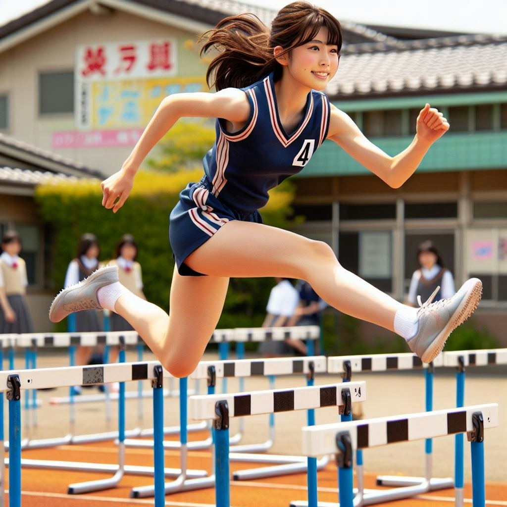 女子200M 間隔激狭ハードルの部