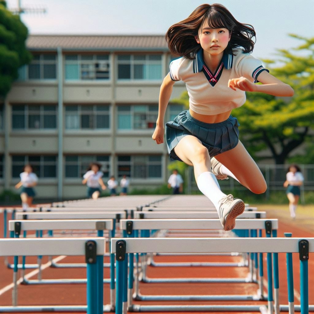 女子200M 間隔激狭ハードルの部