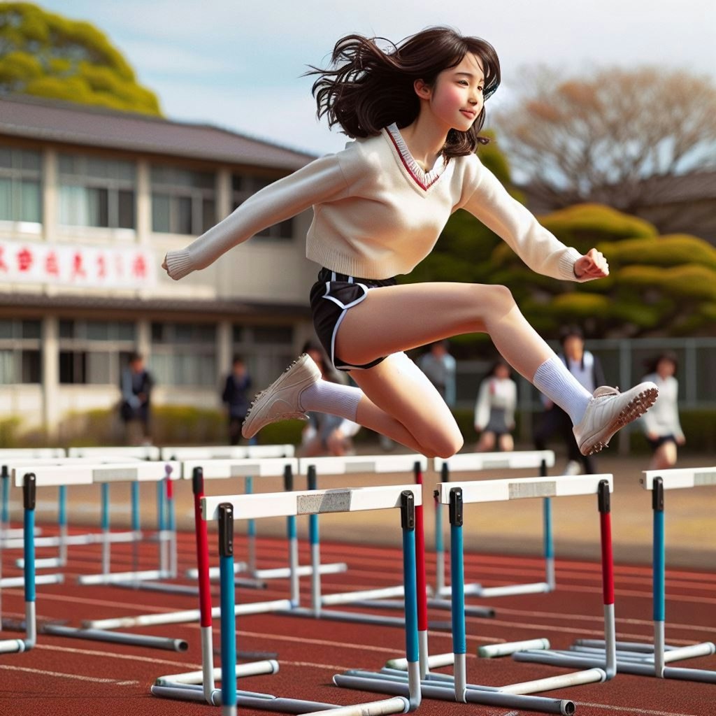 女子200M 間隔激狭ハードルの部