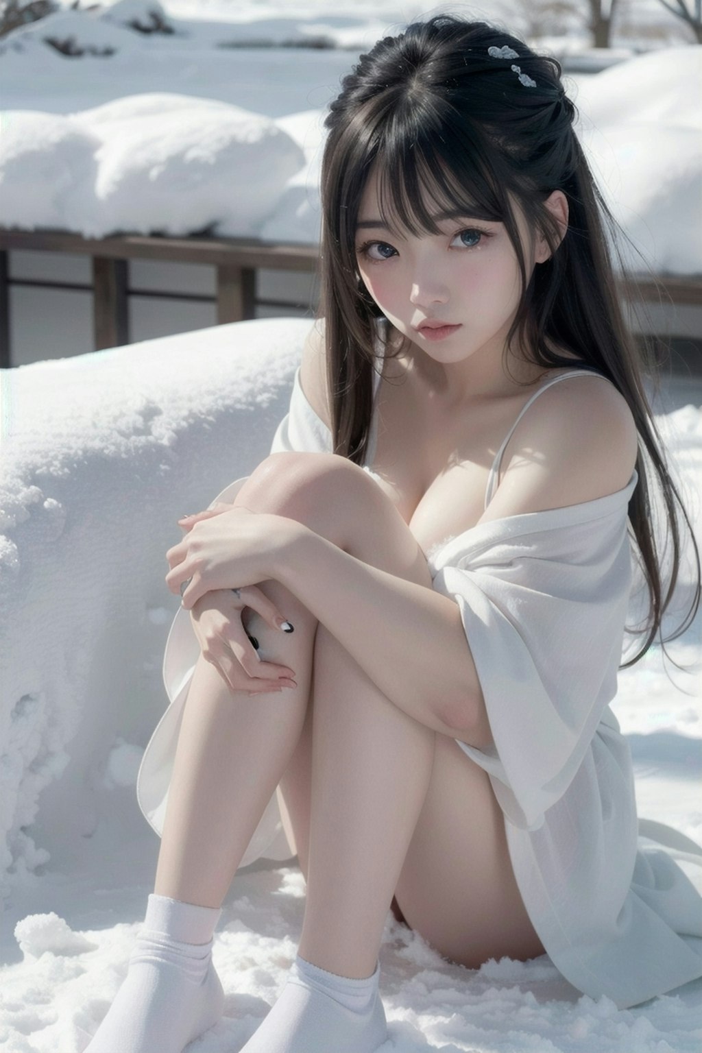 精を全部吸い取りそうな昔話に出てくる巨乳雪女