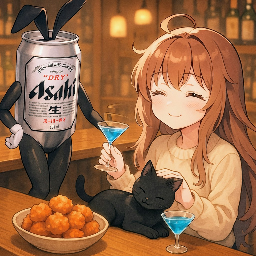猫のいるバニーガールビールバーテンダーの出す唐揚げが名物のBAR