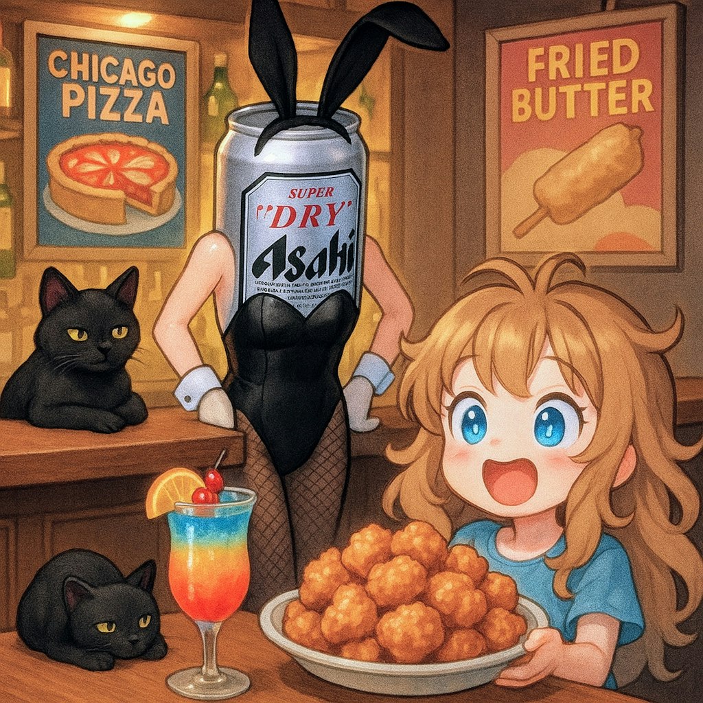 猫のいるバニーガールビールバーテンダーの出す唐揚げが名物のBAR