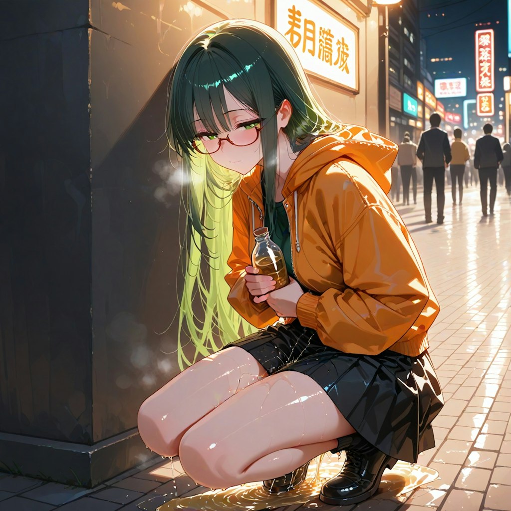 宵の繁華街の