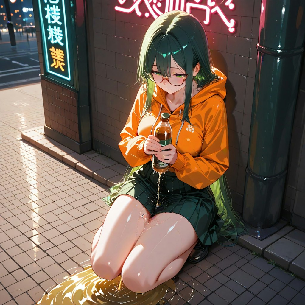宵の繁華街の