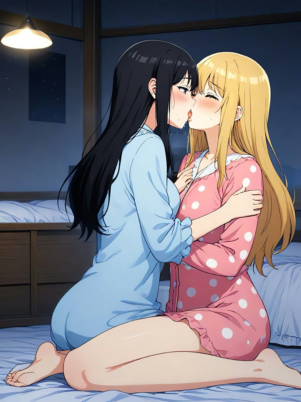 深夜の百合💖女子寮！