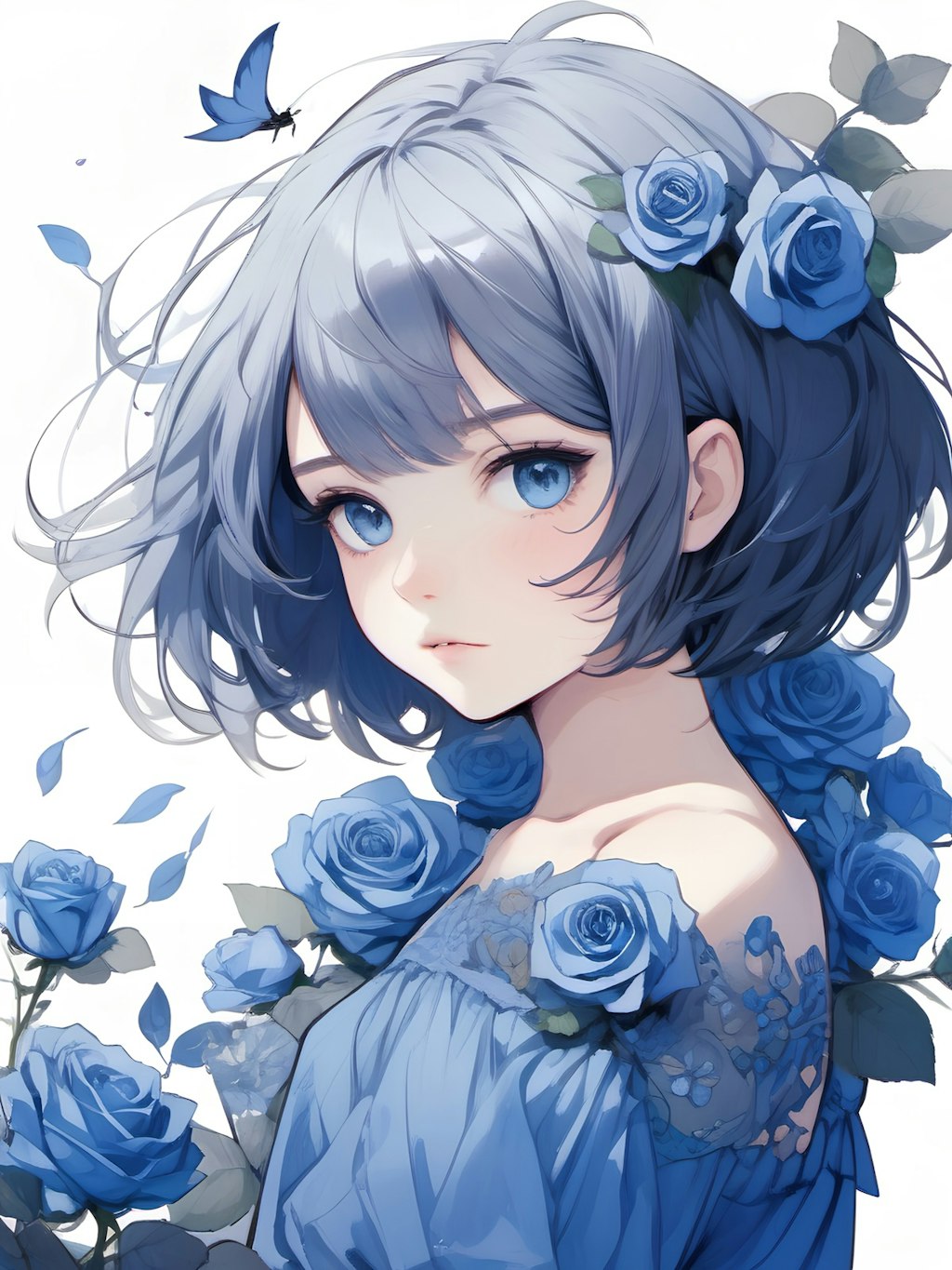 blue rose girl