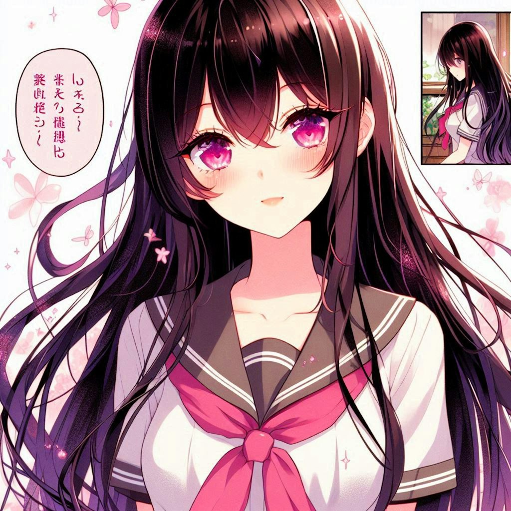 少女漫画な、黒髪ロング少女♥その1(7枚)