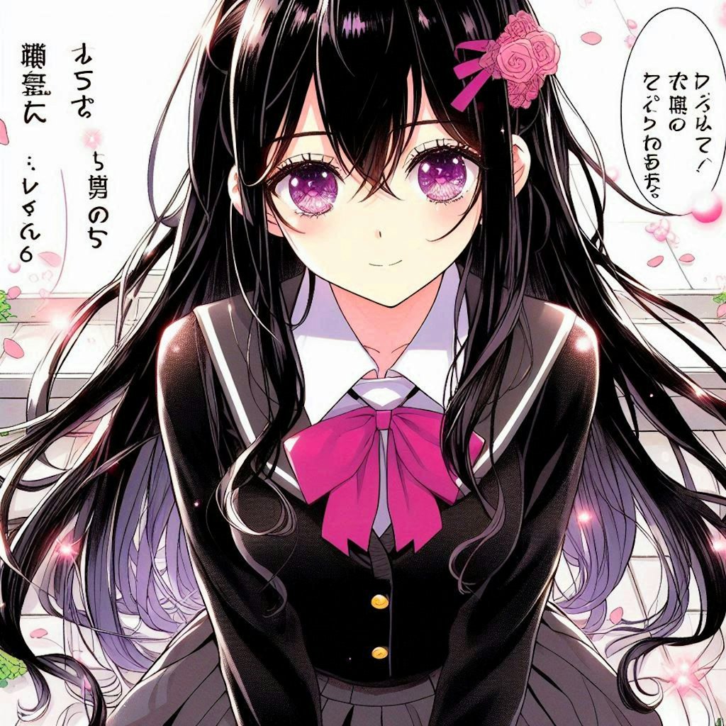 少女漫画な、黒髪ロング少女♥その1(7枚)