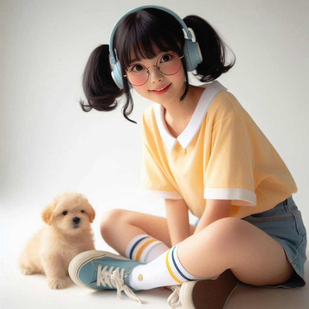 のびかちゃんと仔犬