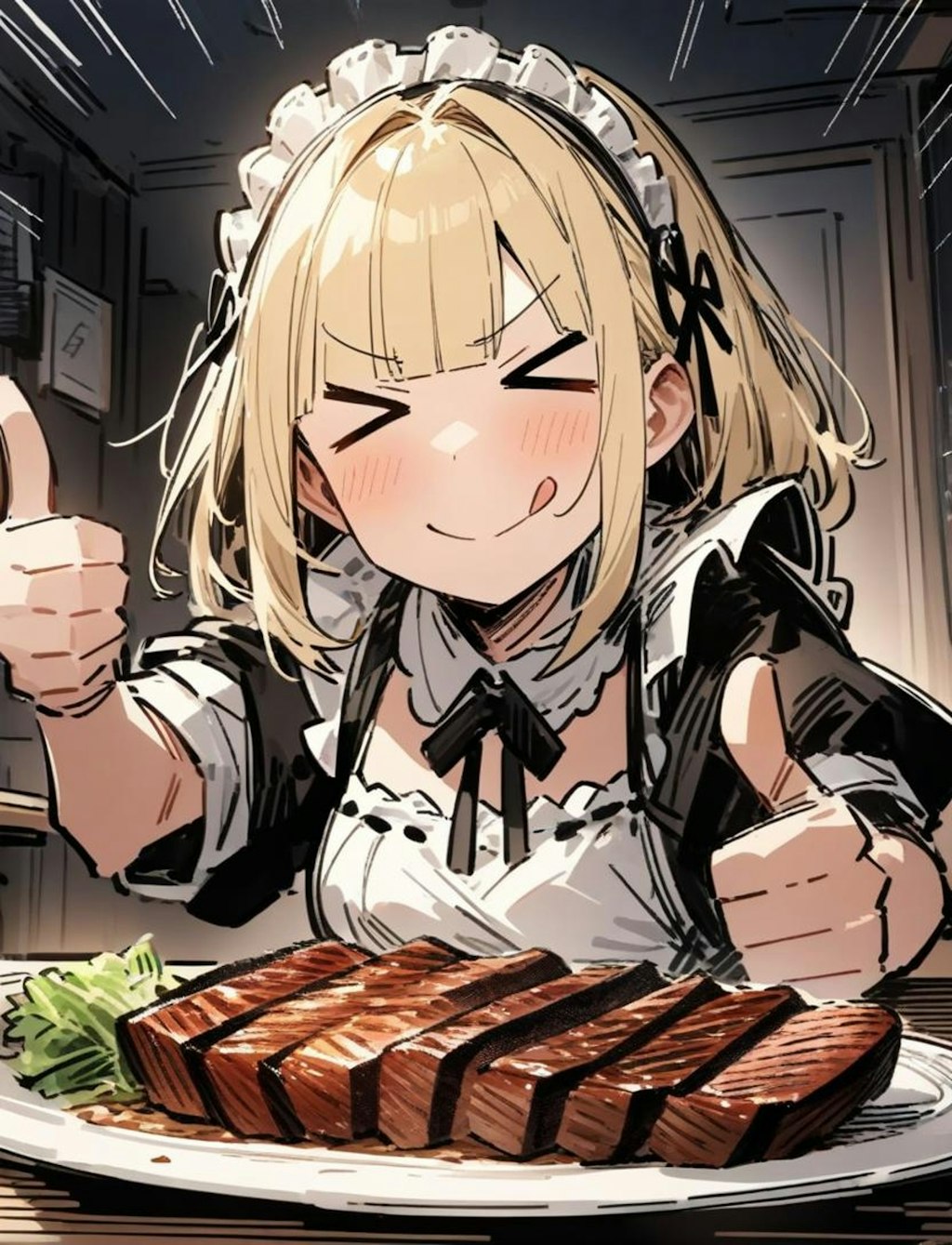 ✨🍖お肉の日だよ！メイドちゃん！🍖✨