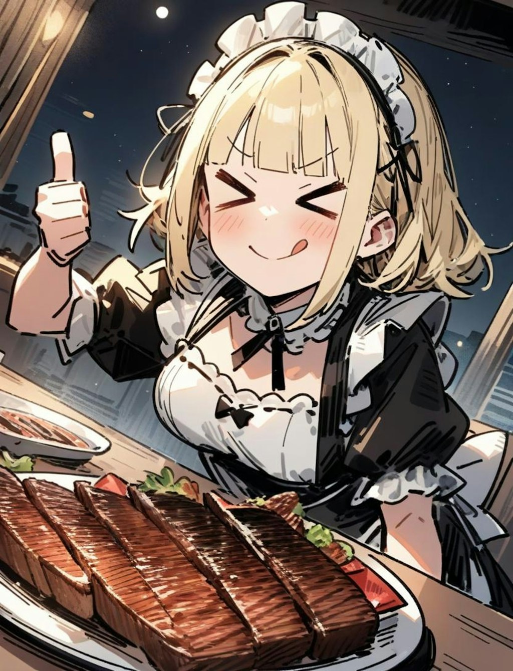 ✨🍖お肉の日だよ！メイドちゃん！🍖✨