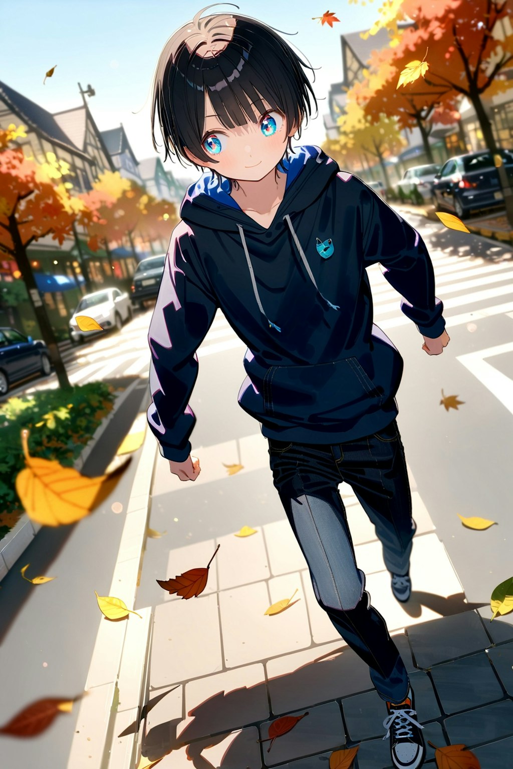 A walk along the streets in autumn