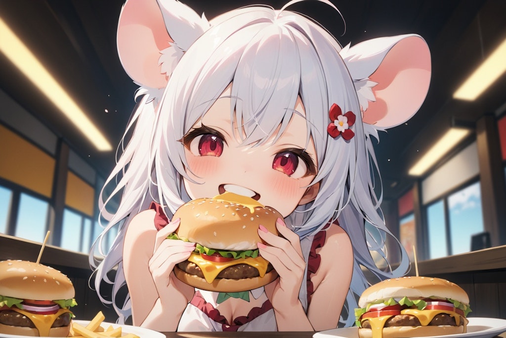 ちちぷい製チーズバーガー