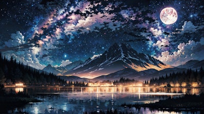 夜の湖