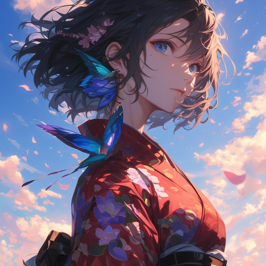 蝶の女の子