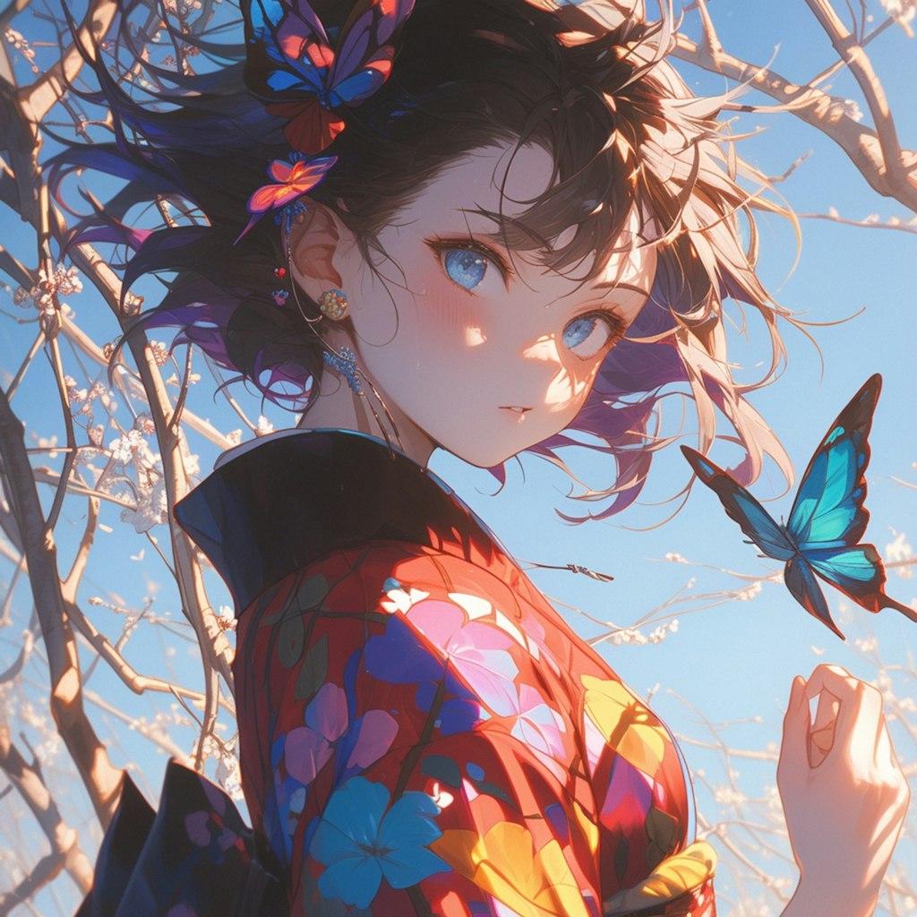 蝶の女の子