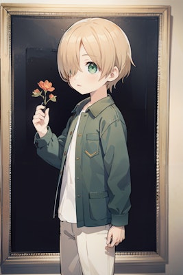 花を持つ少年？