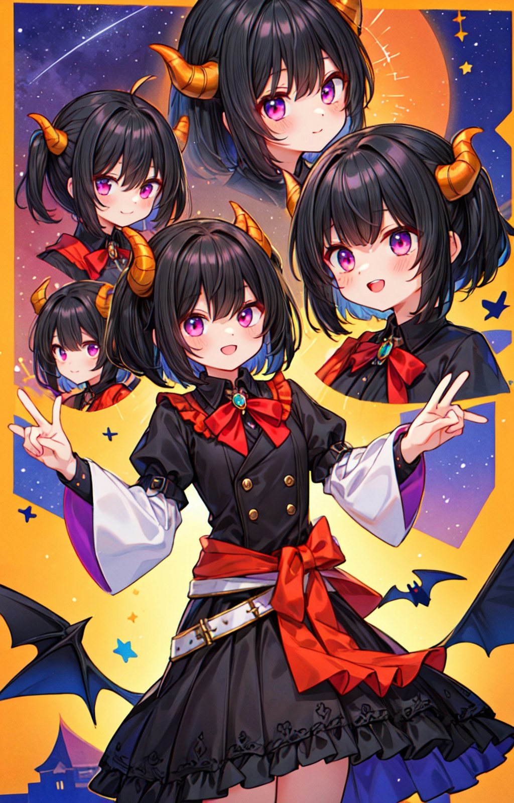 ハロウィンで角がついた悪魔のコスプレをしている、うちの子★（12枚）