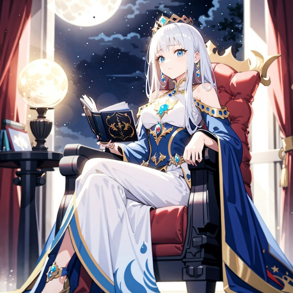 月夜の女王と読書