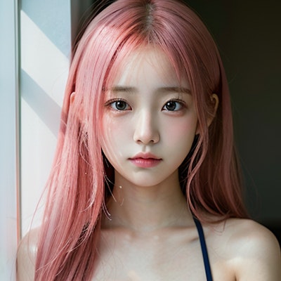 pink hair,