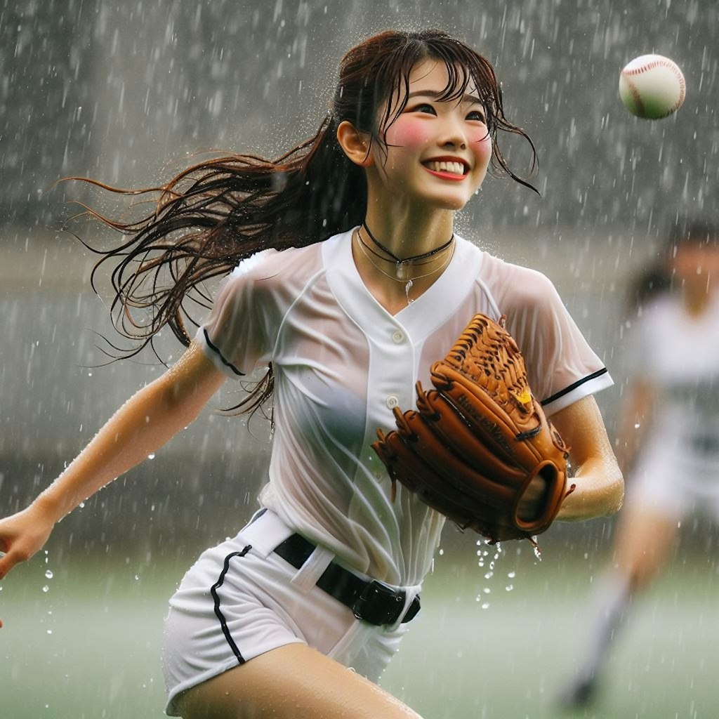 雨の野球