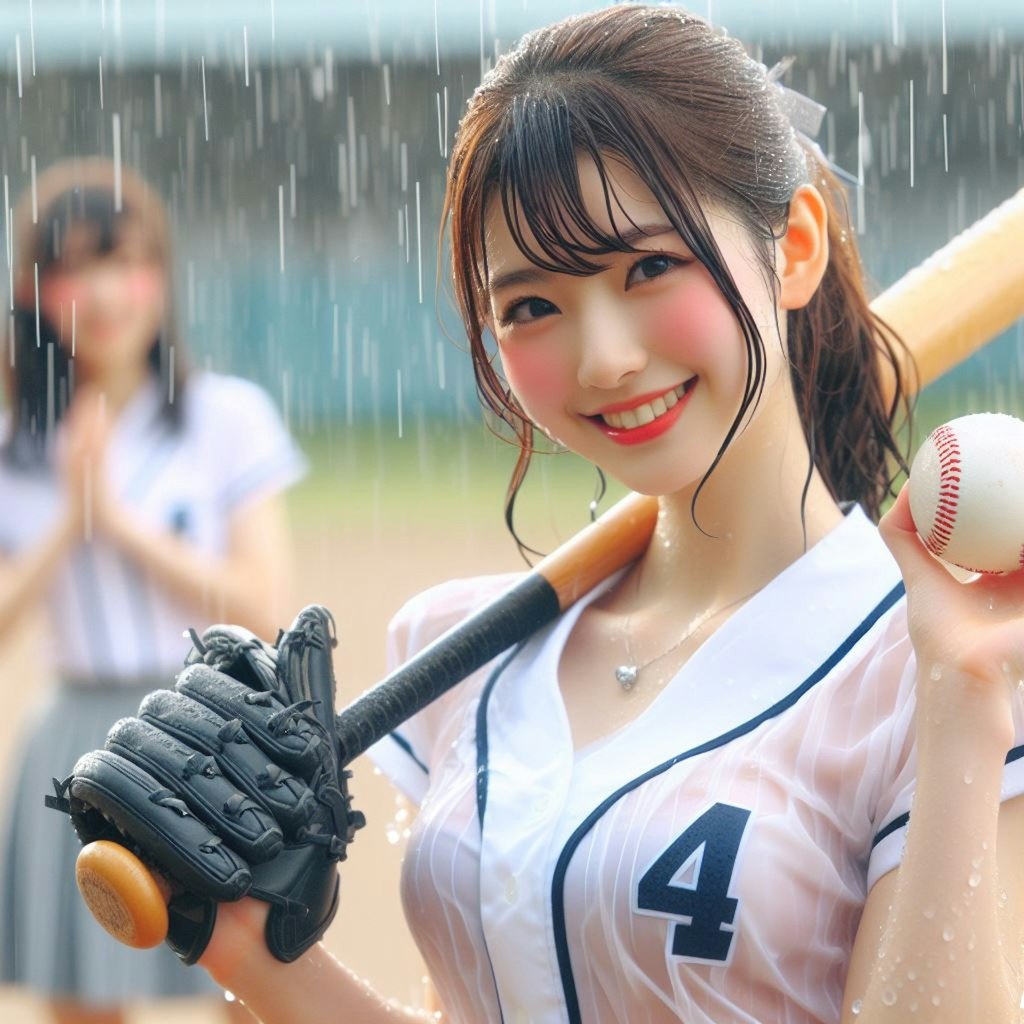 雨の野球