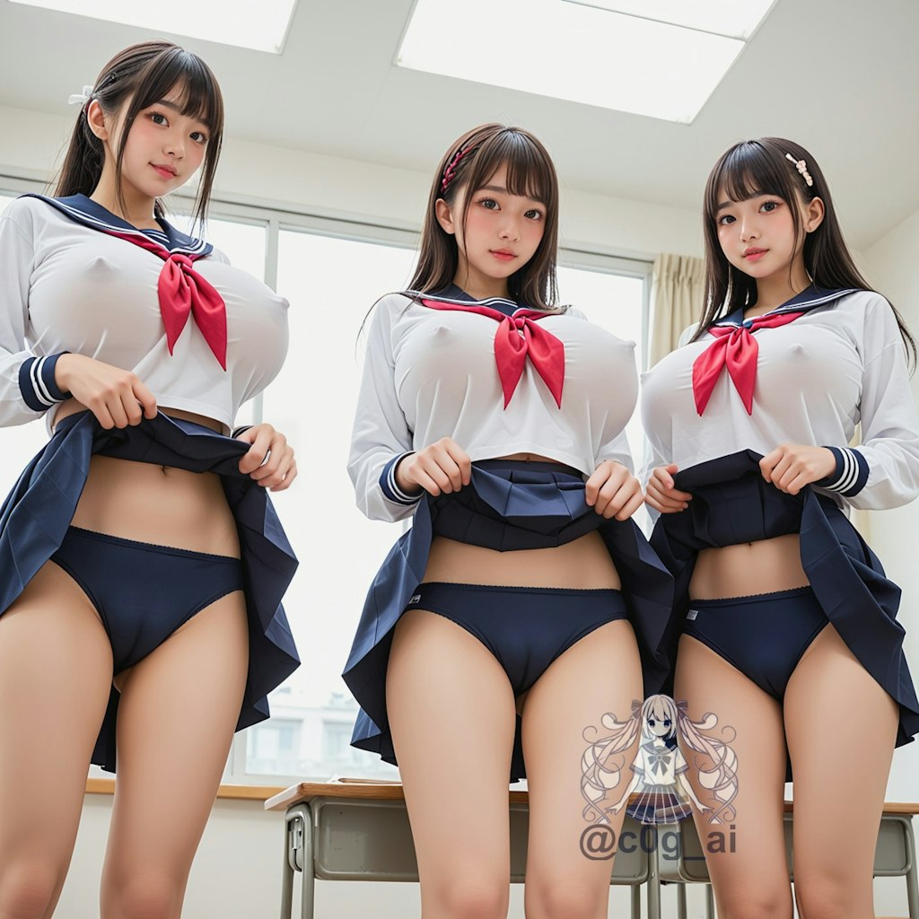 ブルマを履いているか服装検査を受ける爆乳J系達