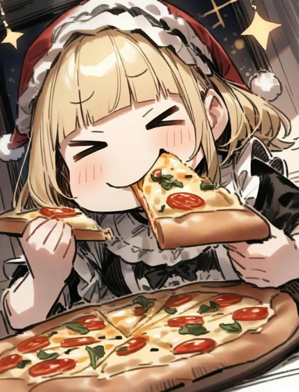 🎄おギャランティがっぽり系メイドちゃん、クリスマスおピッツァを食す🎄