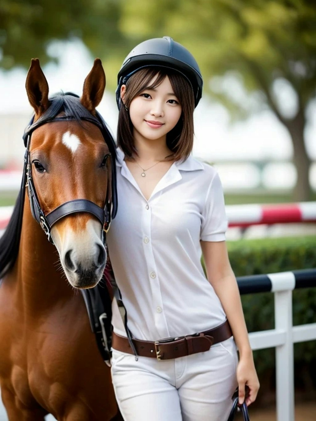 競走馬と美女