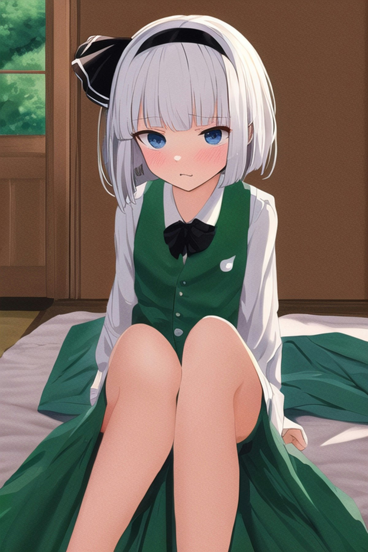 白髪少女ロリ_体育座り | chichi-pui（ちちぷい）AIイラスト専用の投稿 ...