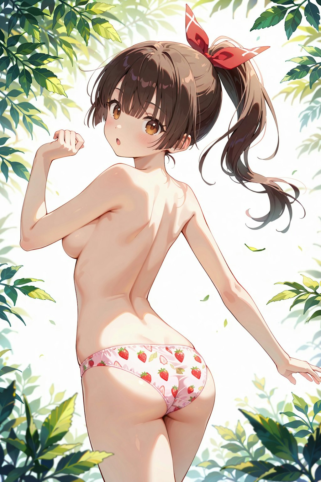 郊外で苺ぱんつ姿の撮影会 Y616