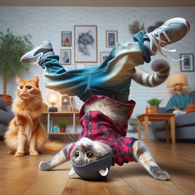 猫に学ぶブレイクダンス講座④ヘッドスピン_20240104