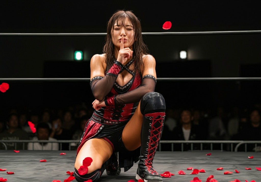 女子プロレスラー、薔薇