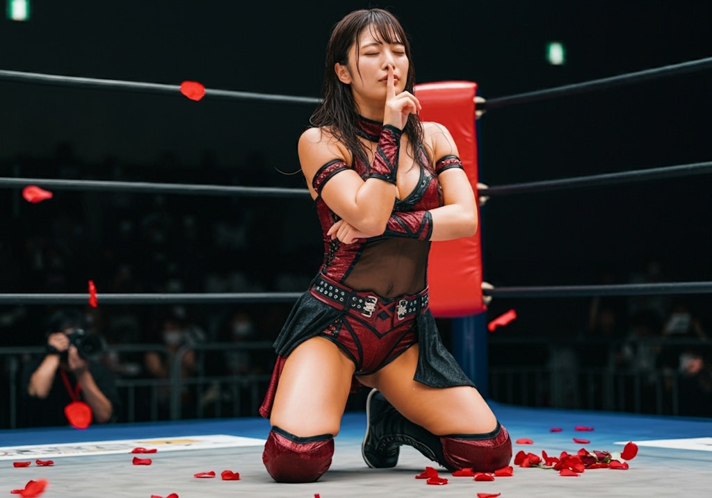 女子プロレスラー、薔薇