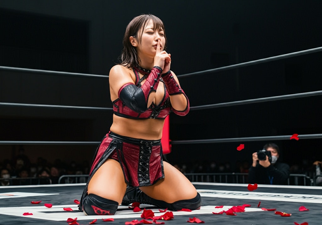 女子プロレスラー、薔薇