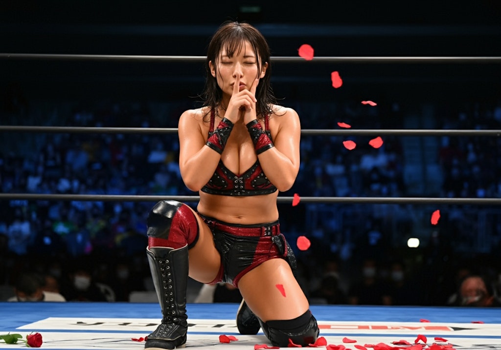 女子プロレスラー、薔薇