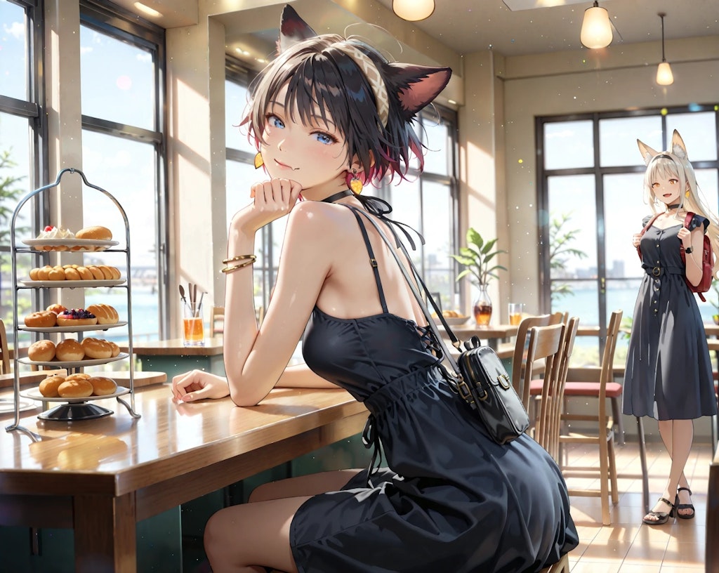カフェにて