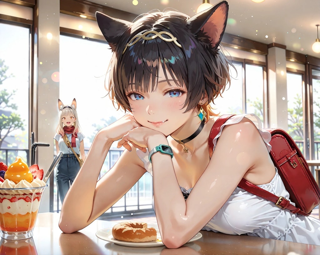カフェにて