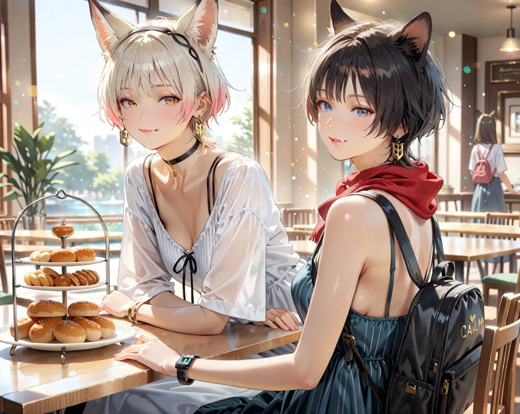 カフェにて