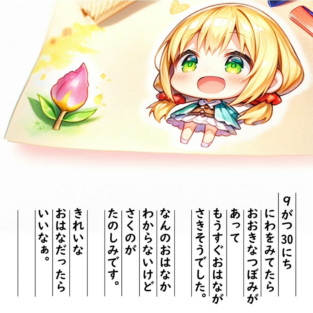 【絵日記】おはなのつぼみ