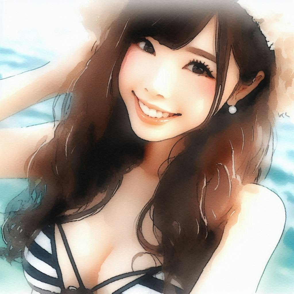 水彩ビキニ女子