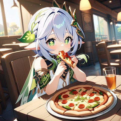 ピザを食べる原神キャラ（animagine-xl-3.0版）