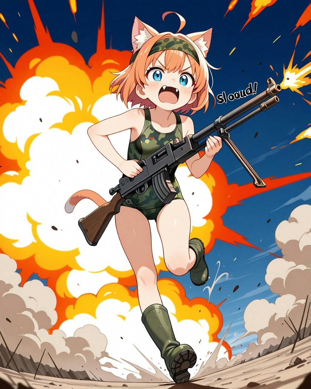 ぺったんこねこ兵士。