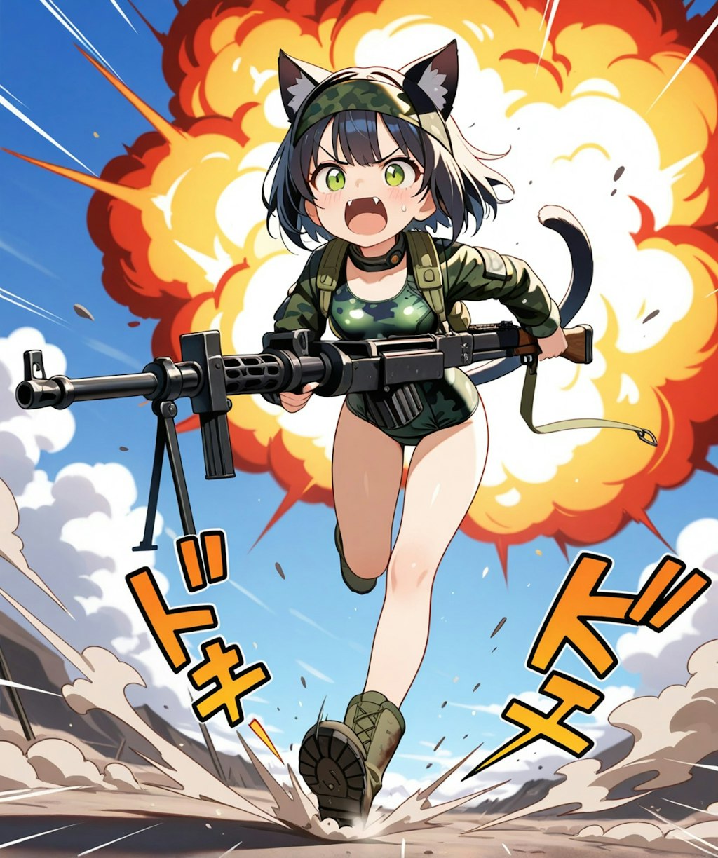 ぺったんこねこ兵士。