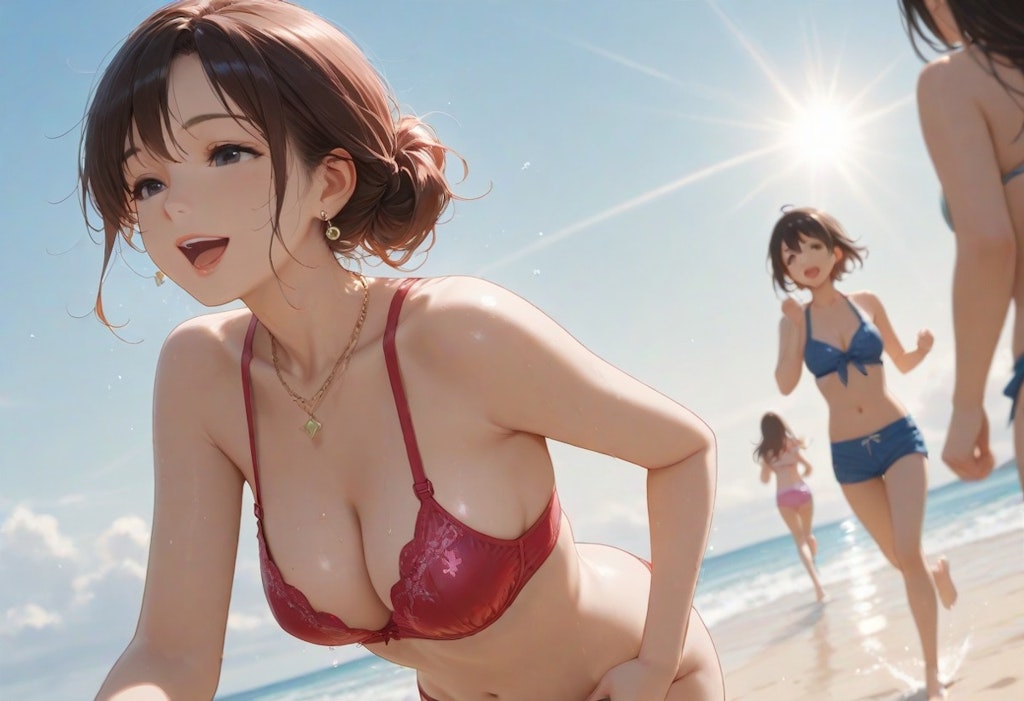 ビーチにて