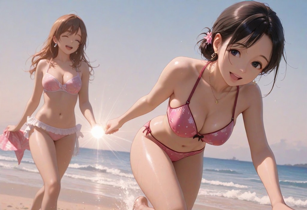 ビーチにて