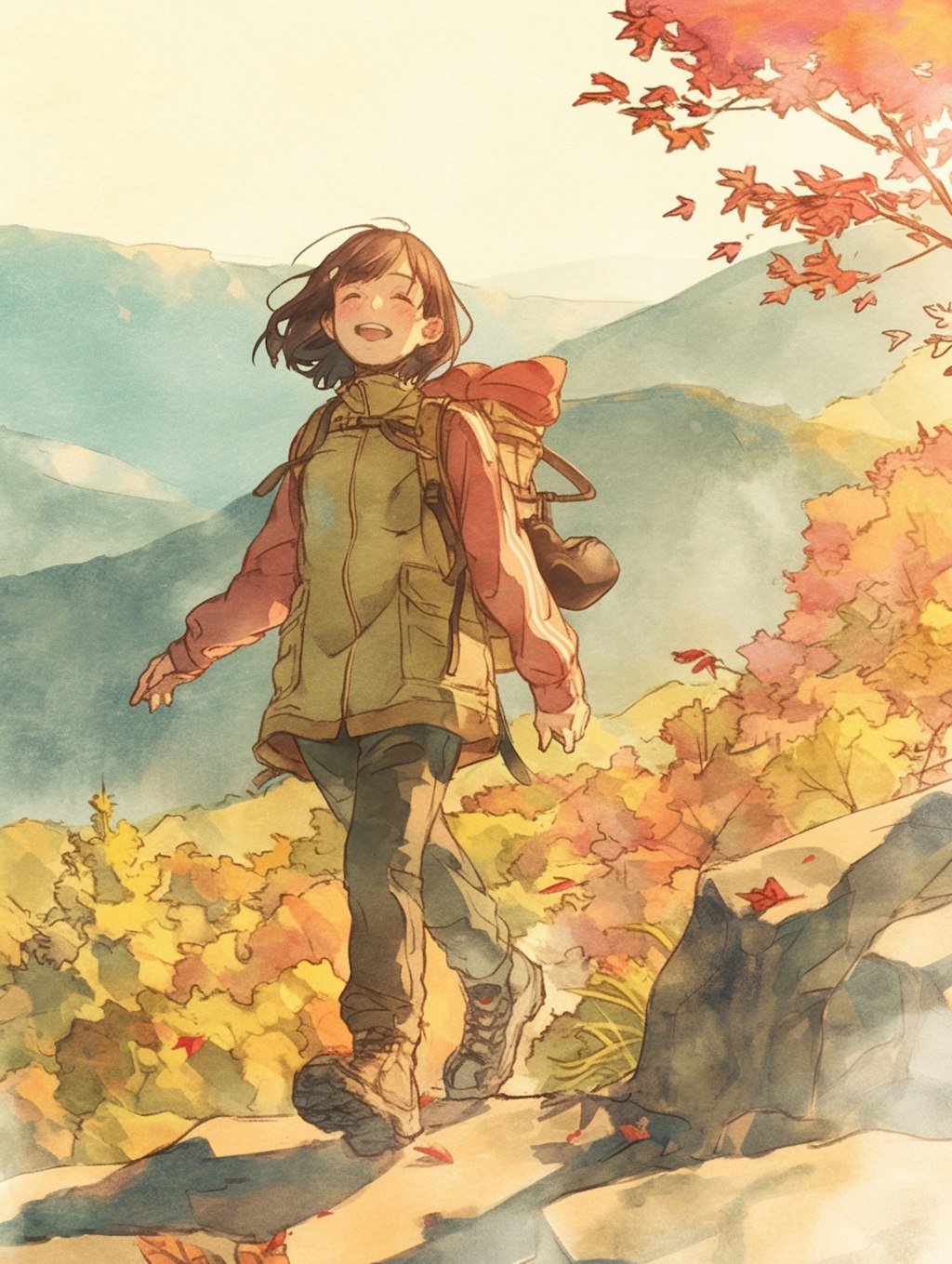 紅葉の山